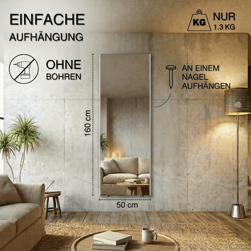 Ultraleichter & Bruchsicherer Ganzkörperspiegel
